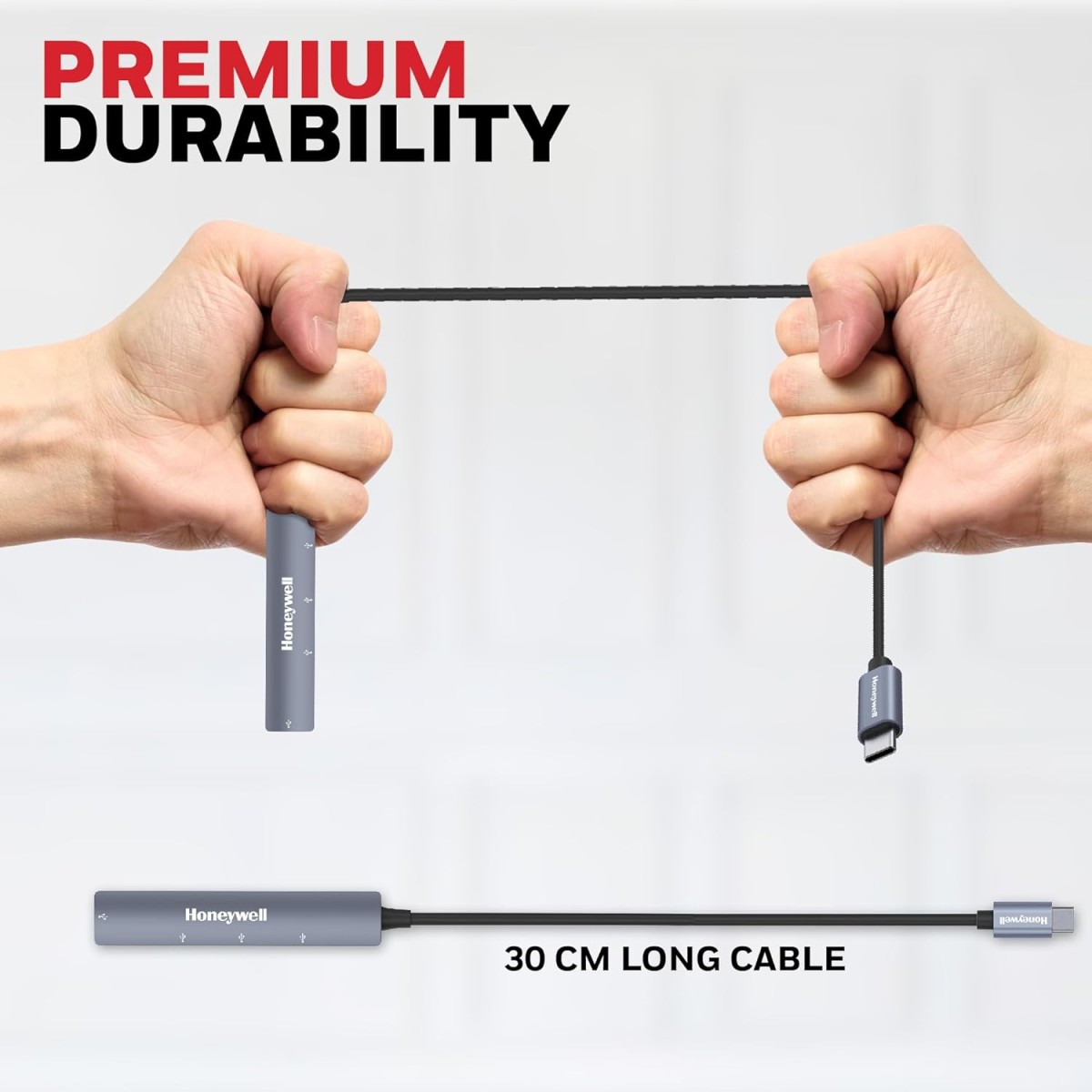 Honeywell Newly Launched 4in1 Ultra Slim Multiport Type C Hub to 1xUSB 3.0 & 3xUSB 2.0 Ports,30cms(1 feet) Cable