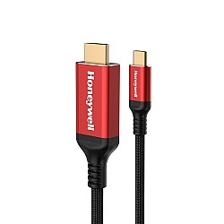 Honeywell Type C to 2.0 HDMI Cable, 4Kx2K@60Hz UHD Resolution, 1 Mtr, 18GBPS Transmission Speed, High-Speed, Male to Male, Compatible with TV, Laptop, Type-C Smartphone, Projector, etc