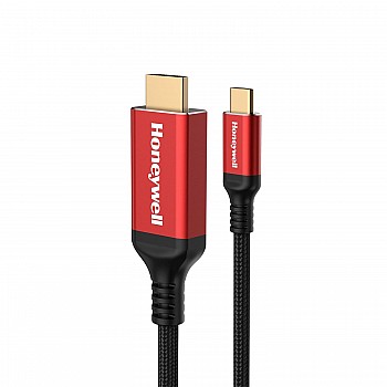 Honeywell Type C to 2.0 HDMI Cable, 4Kx2K@60Hz UHD Resolution, 1 Mtr, 18GBPS Transmission Speed, High-Speed, Male to Male, Compatible with TV, Laptop, Type-C Smartphone, Projector, etc