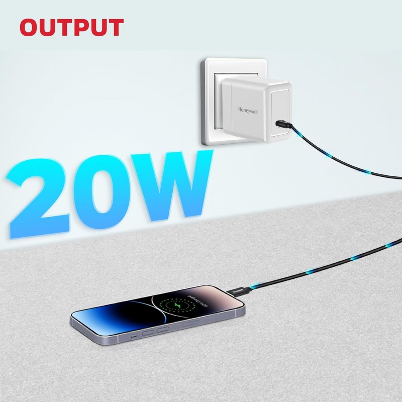 Honeywell Zest Charger GaN 65W, BIS Certified, 2xType C PD 3.0 Ports, Equipped with Switchable Plugs, Ultra-Fast Charging Compatible with iPhone, MacBook Air, iPad Pro, Pixel, Galaxy, Laptops, etc. Honeywell Zest Charger GaN 65W, BIS Certified, 2xType C PD 3.0 Ports, Equipped with Switchable Plugs, Ultra-Fast Charging Compatible with iPhone, MacBook Air, iPad Pro, Pixel, Galaxy, Laptops, etc.
