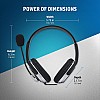 Hp Wired Over Ear Headphones With 35 Mm Drivers, With Mic, Foldable And Adjustable Headband   Black