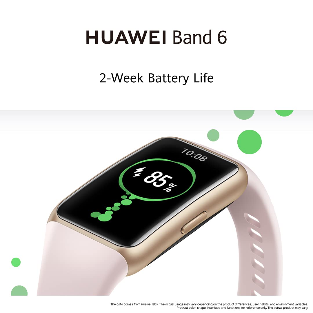 Huawei Band 6 Fitness Tracker Smartwatch for Men Women, 1.47''AMOLED Color Screen, SpO2,24H Heart Rate Monitor,14 Days Battery Life,Female Cycle Tracker, 5ATM Waterproof, Global Version,Black