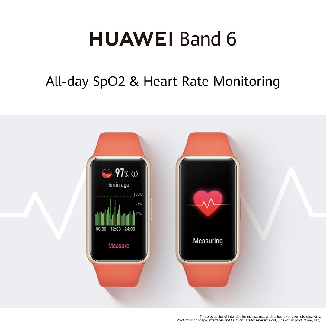 Huawei Band 6 Fitness Tracker Smartwatch for Men Women, 1.47''AMOLED Color Screen, SpO2,24H Heart Rate Monitor,14 Days Battery Life,Female Cycle Tracker, 5ATM Waterproof, Global Version,Black