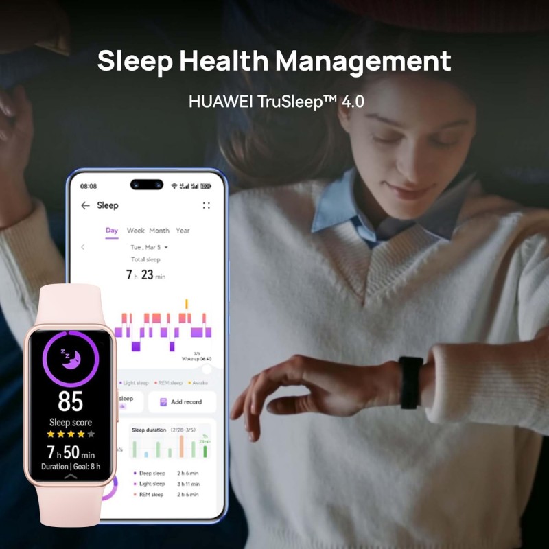 Huawei Band 9, Comfortable All-Day Wearing, Sleep Tracking, Fast Charging, Durable Battery, Intelligent Brightness Adjustments, 100 Different Workout Modes, Compatible with iOS&Android (Black) Huawei Band 9, Comfortable All-Day Wearing, Sleep Tracking, Fast Charging, Durable Battery, Intelligent Brightness Adjustments, 100 Different Workout Modes, Compatible with iOS&Android (Black)