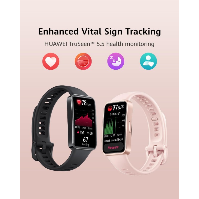 Huawei Band 9, Comfortable All-Day Wearing, Sleep Tracking, Fast Charging, Durable Battery, Intelligent Brightness Adjustments, 100 Different Workout Modes, Compatible with iOS&Android (Black) Huawei Band 9, Comfortable All-Day Wearing, Sleep Tracking, Fast Charging, Durable Battery, Intelligent Brightness Adjustments, 100 Different Workout Modes, Compatible with iOS&Android (Black)