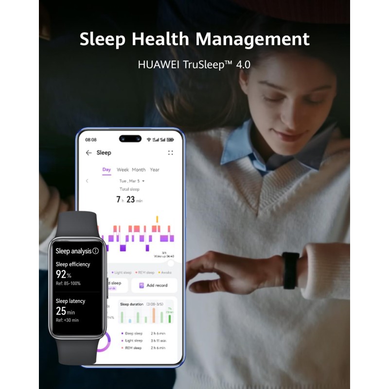 Huawei Band 9, Comfortable All-Day Wearing, Sleep Tracking, Fast Charging, Durable Battery, Intelligent Brightness Adjustments, 100 Different Workout Modes, Compatible with iOS&Android (Black) Huawei Band 9, Comfortable All-Day Wearing, Sleep Tracking, Fast Charging, Durable Battery, Intelligent Brightness Adjustments, 100 Different Workout Modes, Compatible with iOS&Android (Black)