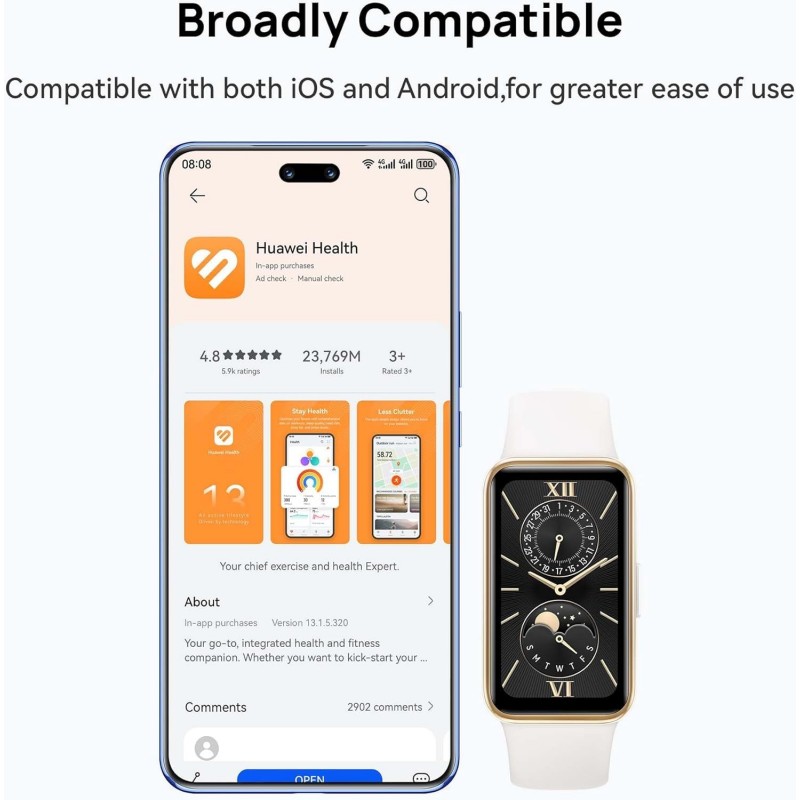 Huawei Band 9, Comfortable All-Day Wearing, Sleep Tracking, Fast Charging, Durable Battery, Intelligent Brightness Adjustments, 100 Different Workout Modes, Compatible with iOS&Android (Black) Huawei Band 9, Comfortable All-Day Wearing, Sleep Tracking, Fast Charging, Durable Battery, Intelligent Brightness Adjustments, 100 Different Workout Modes, Compatible with iOS&Android (Black)