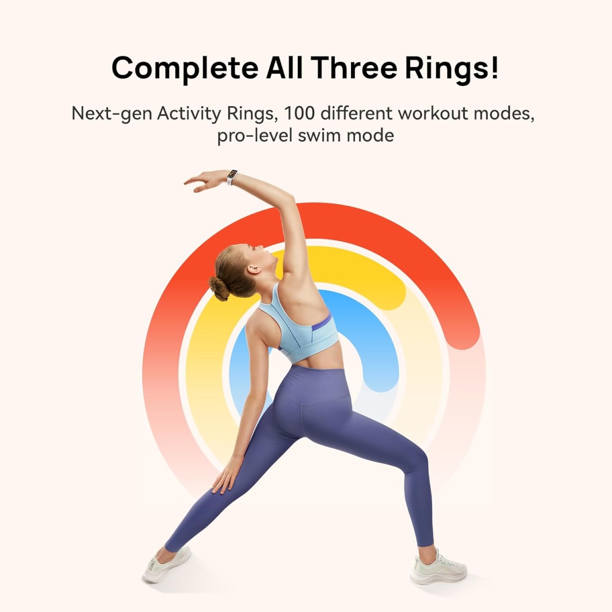 Huawei Band 9, Comfortable All-Day Wearing, Sleep Tracking, Fast Charging, Durable Battery, Intelligent Brightness Adjustments, 100 Different Workout Modes, Compatible with iOS&Android (Pink)