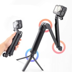 Humble 3-Way Monopod Grip Arm Tripod Foldable Selfie Stick, Stabilizer ,Hero 7/6/5, SJCAM SJ6, SJ7, SJ5000,Yi and All Action Cameras (Black)