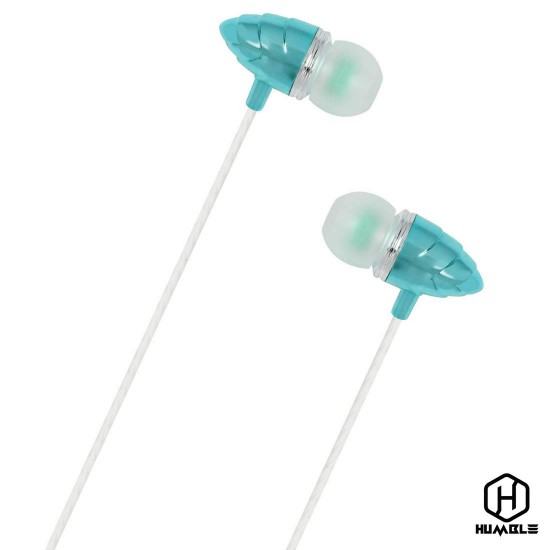 Humble bullet series in-ear earbud earphones dynamic crystal clear  sound , ergonomic comfort-fit, blue