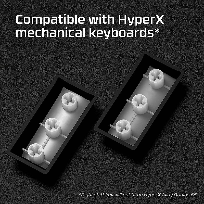 HyperX Double Shot PBT Pudding Full OEM  104 Keycaps Set   Mechanical Keyboards - Black