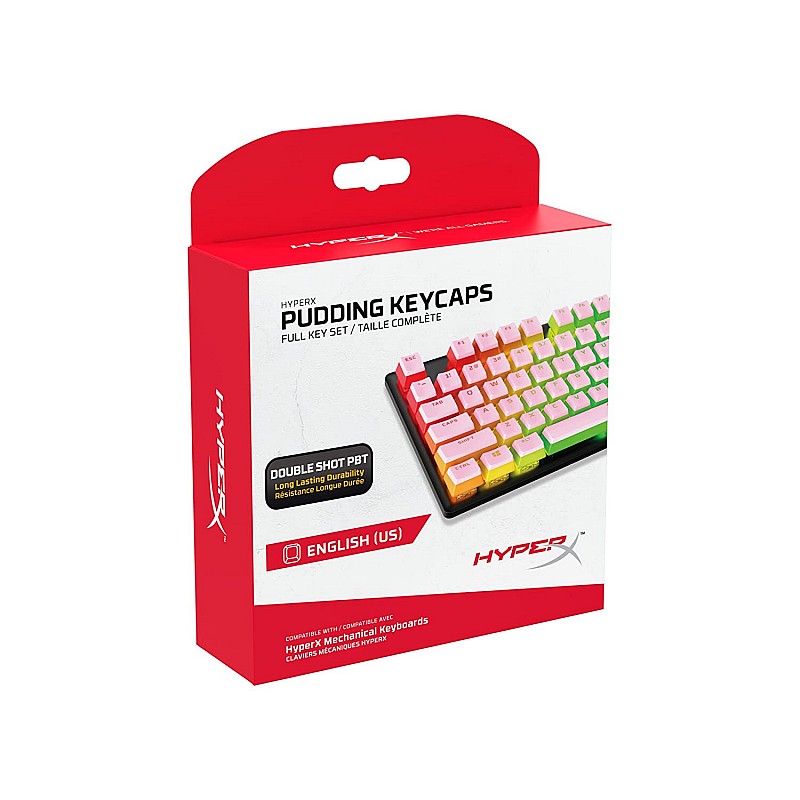 HyperX Double Shot PBT Pudding Full OEM  104 Keycaps Set   Mechanical Keyboards - Black