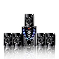 IKALL IK666 5.1 Channel Wireless, USB, Auxiliary, Bluetooth Speaker Systems - Black