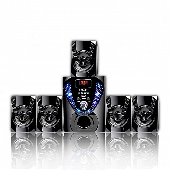 IKALL IK666 5.1 Channel Wireless, USB, Auxiliary, Bluetooth Speaker Systems - Black