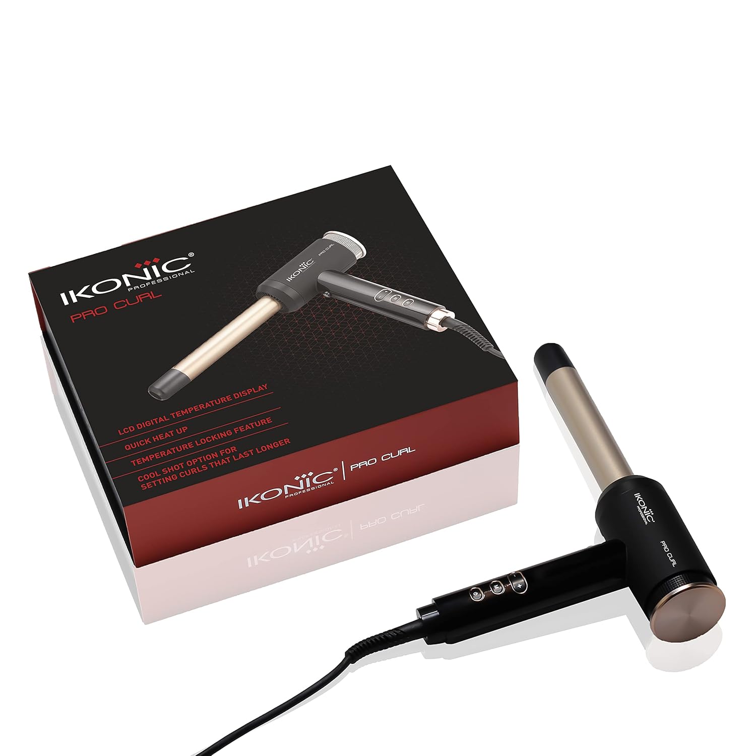 Ikonic Face Razor Machine IKONIC Pro Curl Hair Curler Machine, Salon Grade Curling Iron for ...