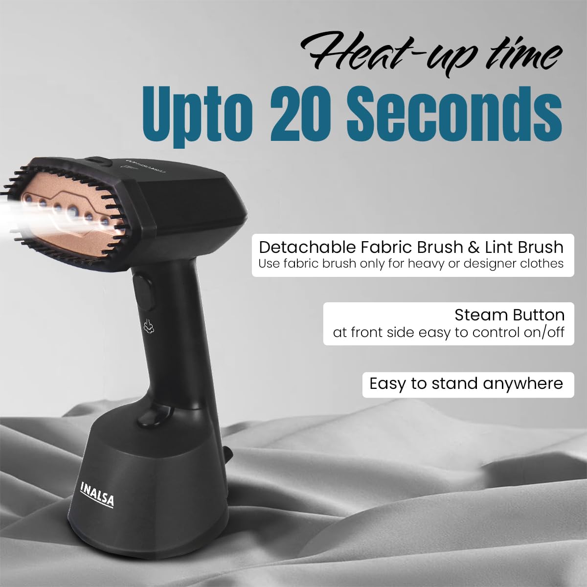 INALSA Garment Steamer,Steam Iron Press - Vertical & Horizontal Steaming up to 22G/Min|1400 Watts|300Ml Water Tank|Ceramic Coated Steam Head|Heats Up in 20s|Detachable Lint & Steam Brush,Cosicosy 1400 INALSA Garment Steamer,Steam Iron Press - Vertical & Horizontal Steaming up to 22G/Min|1400 Watts|300Ml Water Tank|Ceramic Coated Steam Head|Heats Up in 20s|Detachable Lint & Steam Brush,Cosicosy 1400