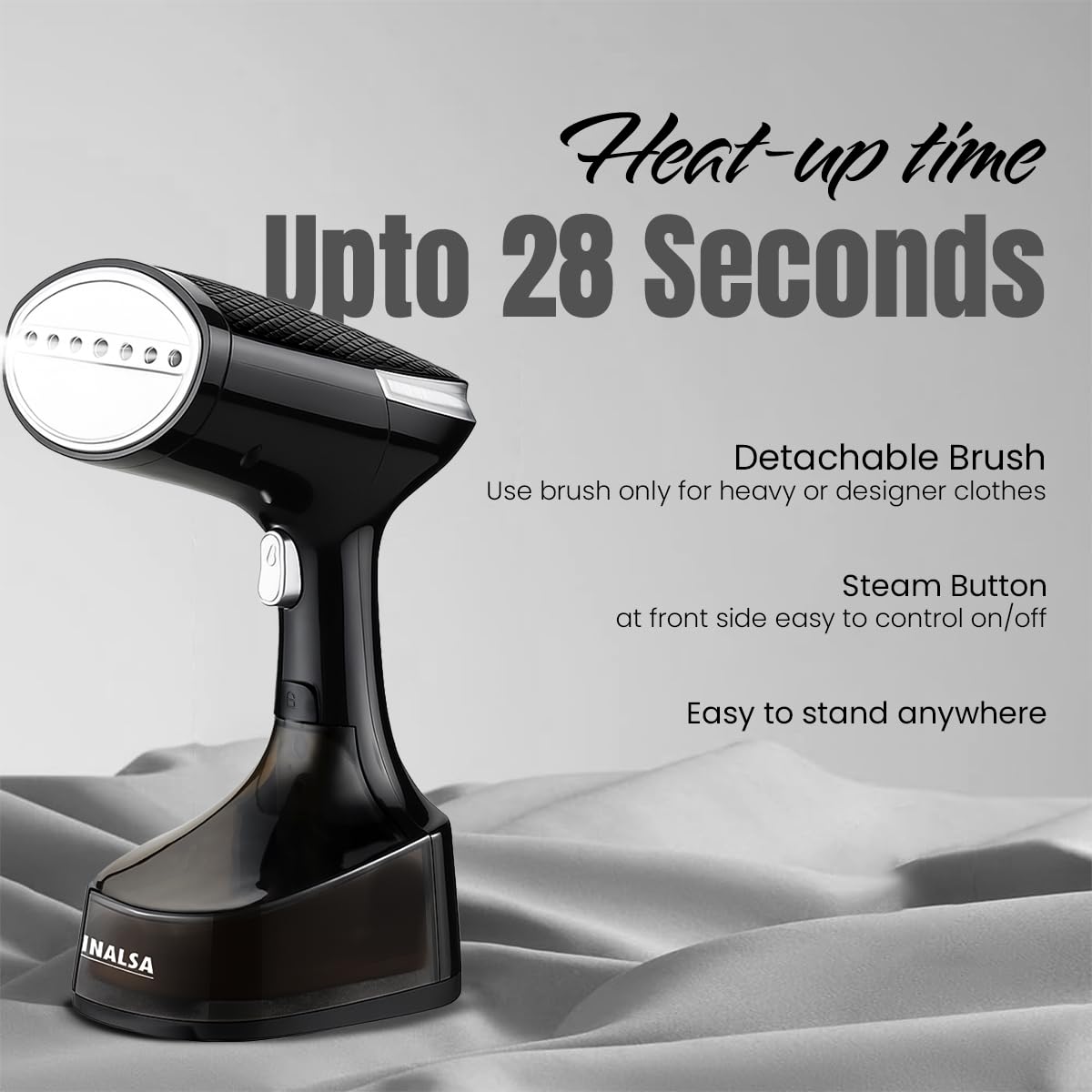 INALSA Steamer for Ironing Clothes - 1600W Handheld Garment Steamer - 25g/min High Steam, Fast Heat-Up time, 340 ml Tank, Vertical & Horizontal Steam Iron for Clothes, Garment Steamer (Cosicosy) INALSA Steamer for Ironing Clothes - 1600W Handheld Garment Steamer - 25g/min High Steam, Fast Heat-Up time, 340 ml Tank, Vertical & Horizontal Steam Iron for Clothes, Garment Steamer (Cosicosy)