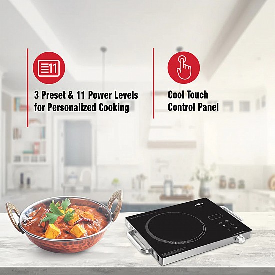 Kenstar 2000 W Induction Cooktop Touch Panel  (Black, Silver, INFRA STOV)