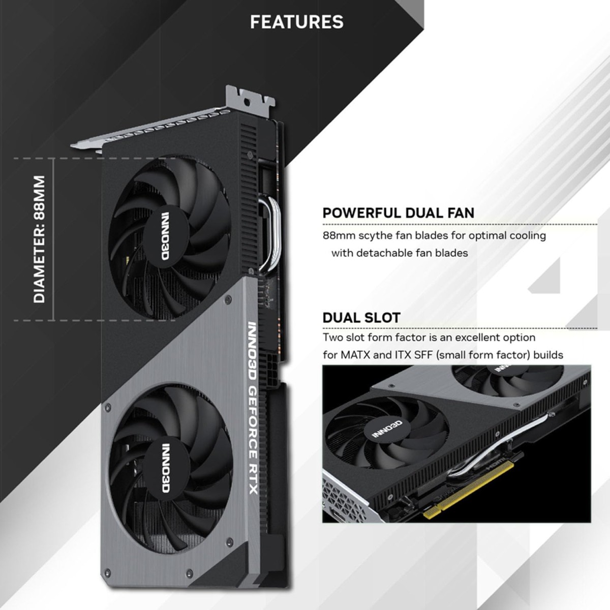 INNO3D Geforce RTX 4060 Twin X2 Oc 8Gb Gddr6-128-Bit Pci-E 4.0 X8 Gaming Graphic Card-N40602-08D6X-173051N,pci_e_x4