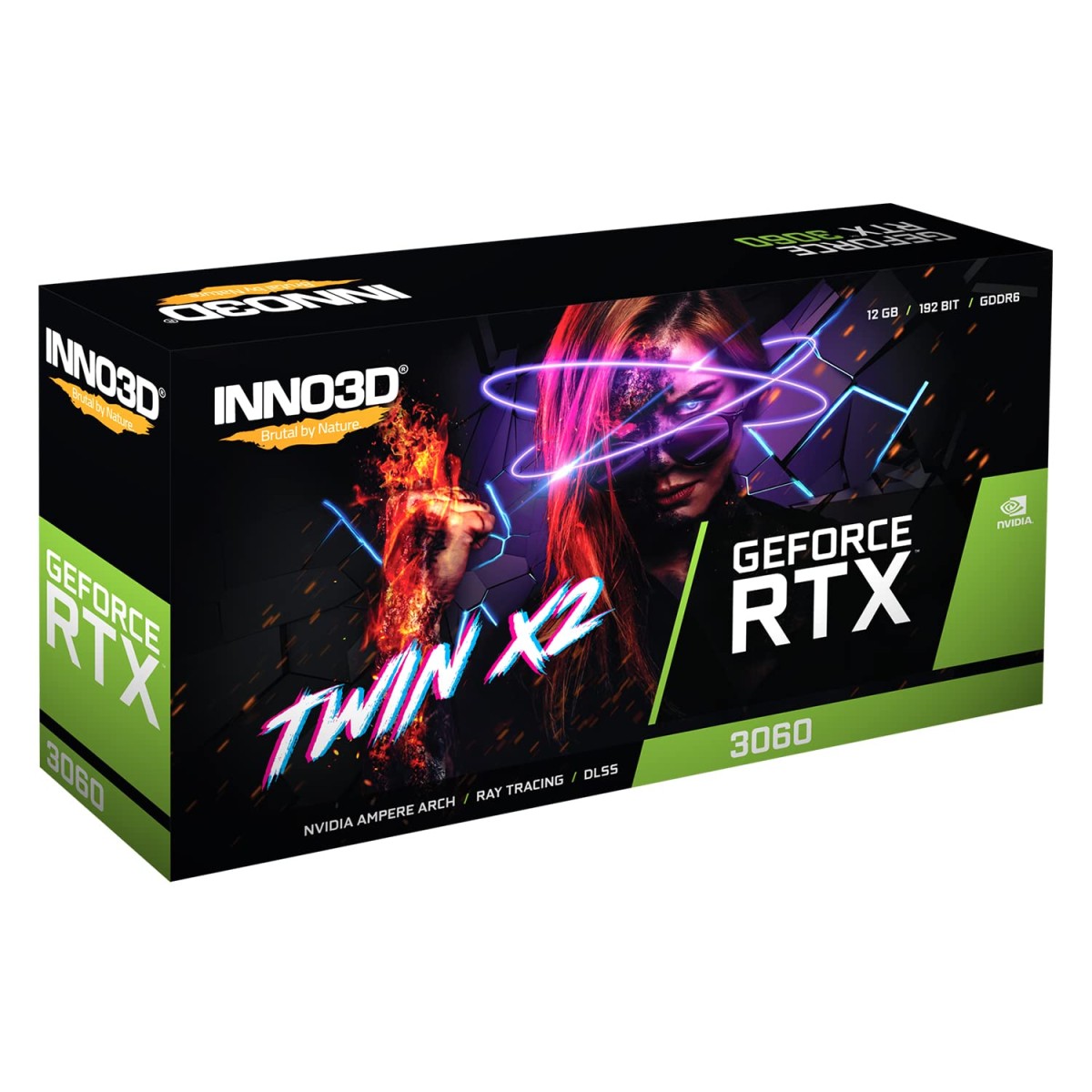 INNO3D NVIDIA GEFORCE RTX 3060 8GB Twin X2 GDDR6 128-bit PCI-E 4.0 X16 Gaming Graphics Card - N30602-08D6-11902130