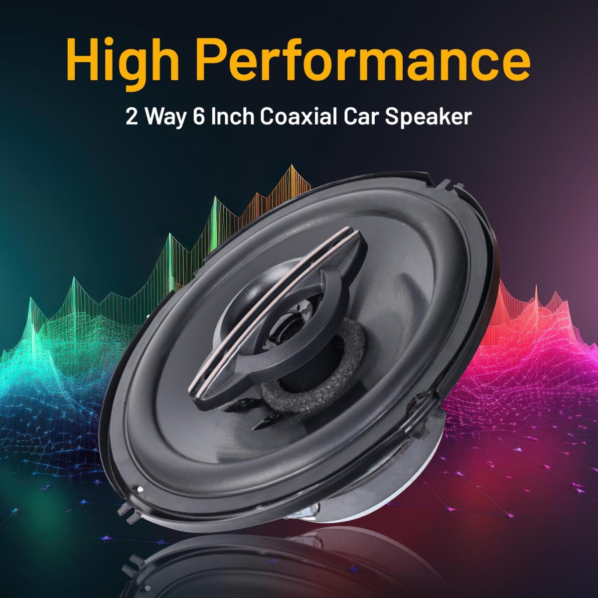 INSTAPLAY 3-Way Coaxial 6 Inch Car Speaker (Black) 320W RMS with 600W Max Output Deep Bass Stereo Component System