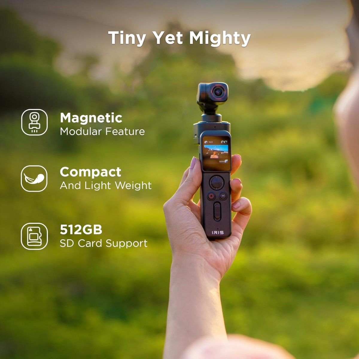 IZI GO-X Smartphone Handheld Gimbal Stabilizer, 3-Axis, OLED Display, LED Fill Light, Wireless Charge Pad, Android, iPhone, Live Video, Instagram, YouTube, Shot Guide, Smart AI Track, Portable Gimbal.
