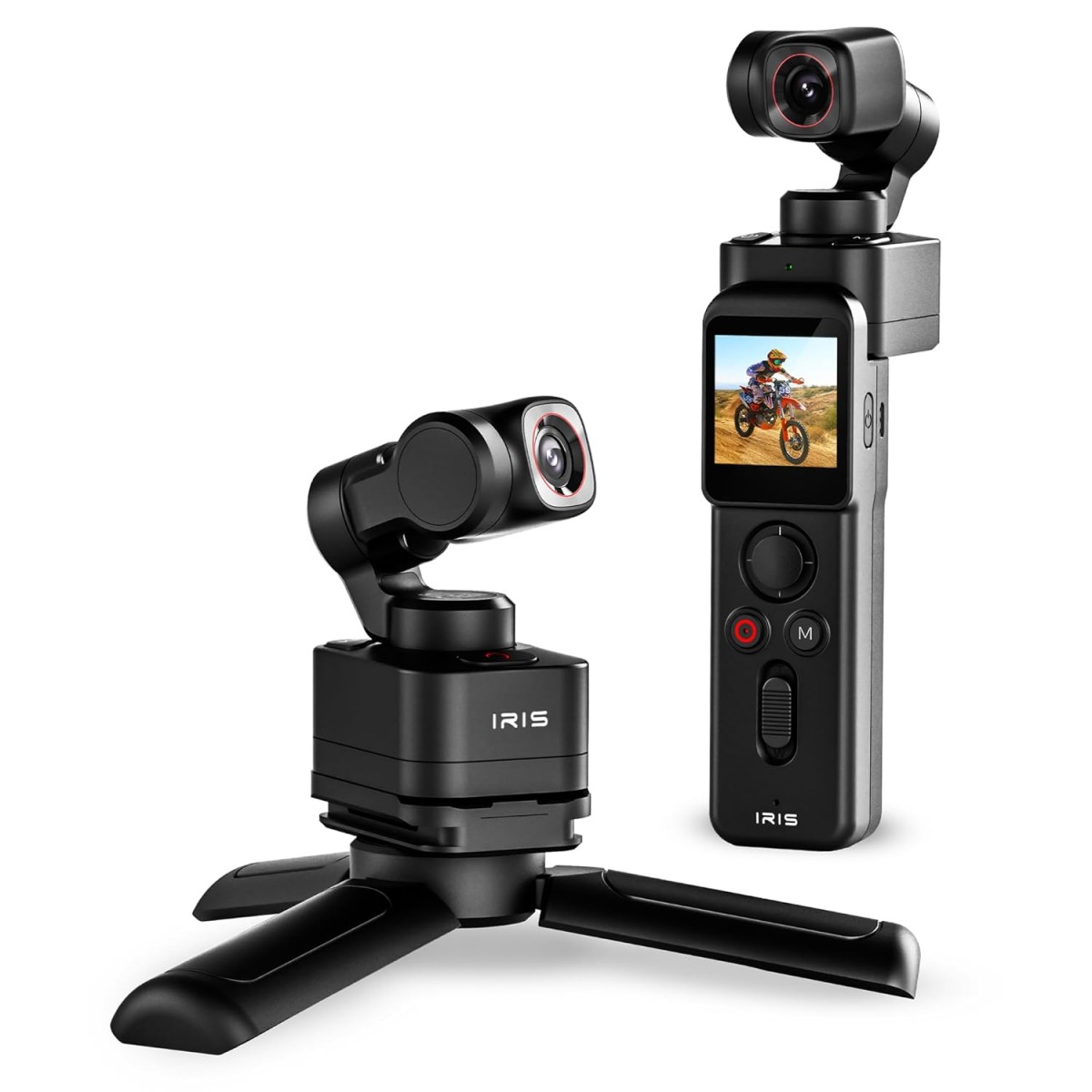IZI GO-X Smartphone Handheld Gimbal Stabilizer, 3-Axis, OLED Display, LED Fill Light, Wireless Charge Pad, Android, iPhone, Live Video, Instagram, YouTube, Shot Guide, Smart AI Track, Portable Gimbal.