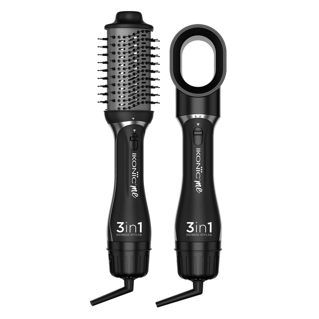 Ikonic 3 in 1 Express Styler Black, Professional Volumizer Blow Dryer 1200W Hot Air Brush for Women Innovative Air Flow Vents Mixed Styling Bristles Ceramic Titanium Tourmaline-Coated Brush Head, Multi Hair Styler for 75% shinier blowouts results. Ikonic 3 in 1 Express Styler Black, Professional Volumizer Blow Dryer 1200W Hot Air Brush for Women Innovative Air Flow Vents Mixed Styling Bristles Ceramic Titanium Tourmaline-Coated Brush Head, Multi Hair Styler for 75% shinier blowouts results.