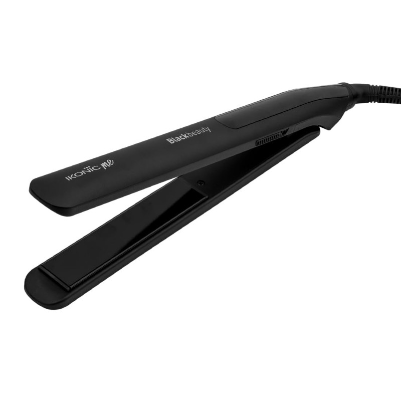 Ikonic Black Beauty Hair Straightener For Women, Ceramic Coated Floating Plates Handle Lock Feature Instant Heat Up Techonoly, Super Slim and Light Weight, Travel Friendly Sutiable for All Hair Types