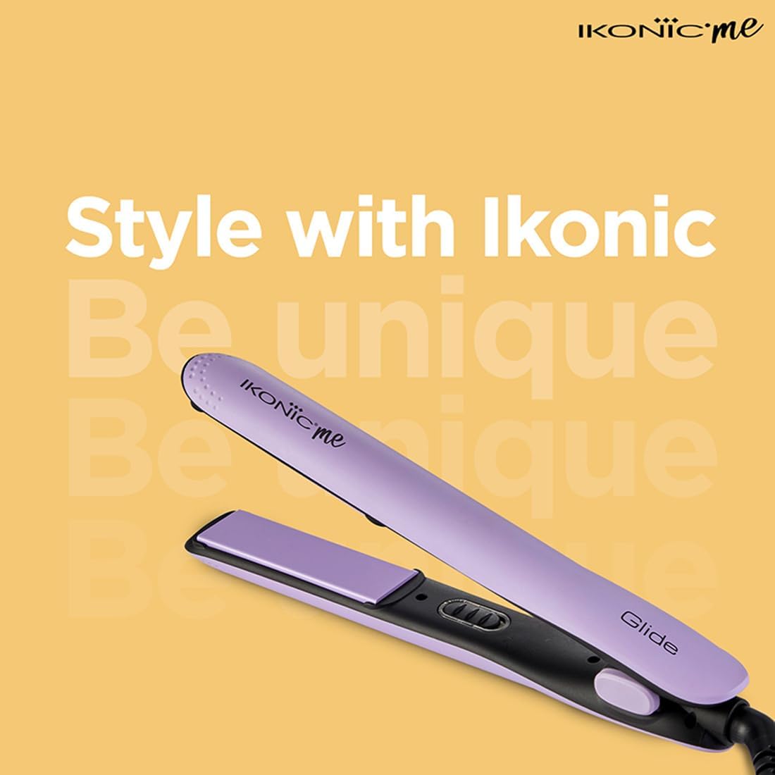 Ikonic Glide Hair Straightener | Ceramic Coated Floating Plates | Quick Heat Up | Switch Light Indicator |Compact Design | Travel Friendly | for All Hair Types, Lilac Ikonic Glide Hair Straightener | Ceramic Coated Floating Plates | Quick Heat Up | Switch Light Indicator |Compact Design | Travel Friendly | for All Hair Types, Lilac
