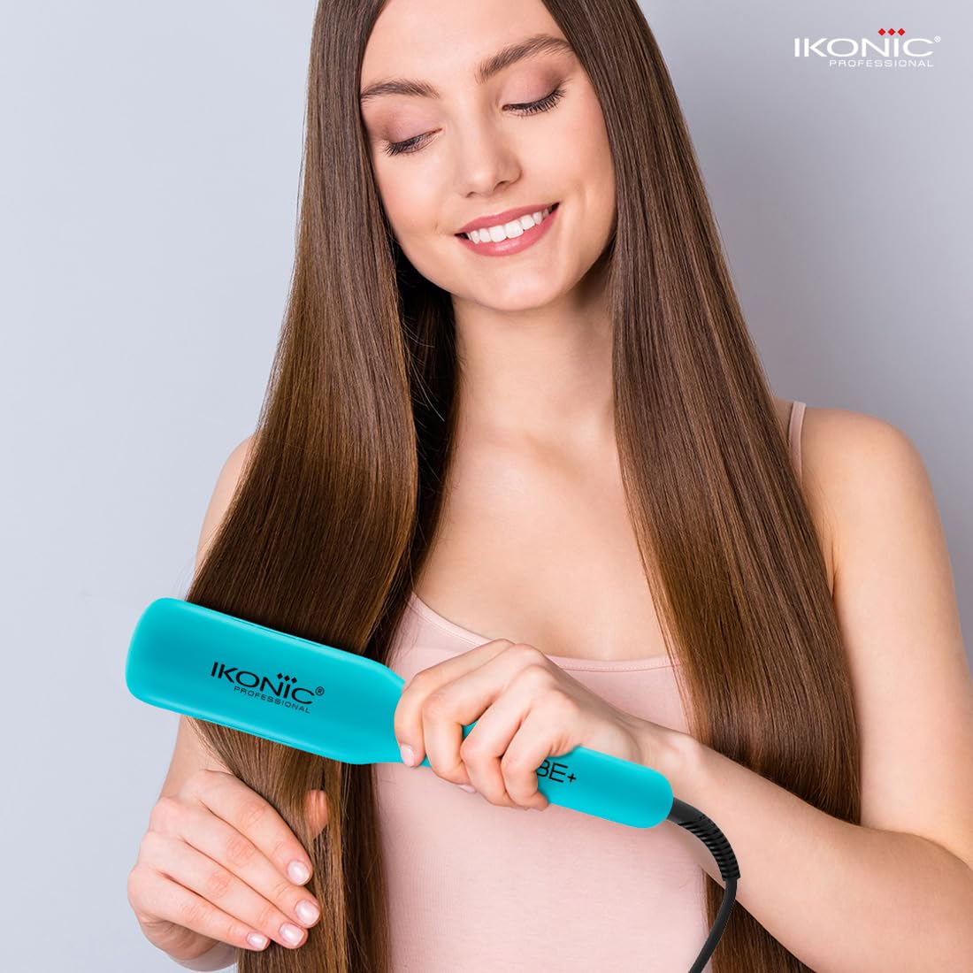 Ikonic Professional Vibe+ Hair Straightener-Teal| Straightener with AI Technology| Wider Ceramic Floating Plates| Ionic Technology|Instant Heat Up & Easy to Use