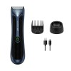 Ikonic Trimmer Body and Hygiene Trimmer for Men - Beard, Body, Hair Gromming, With Three Comb Attachment, Waterproof , Advanced Stainless Steel, Battery Runtime Up to 90 Mins, Charging Dock, Color- Blue