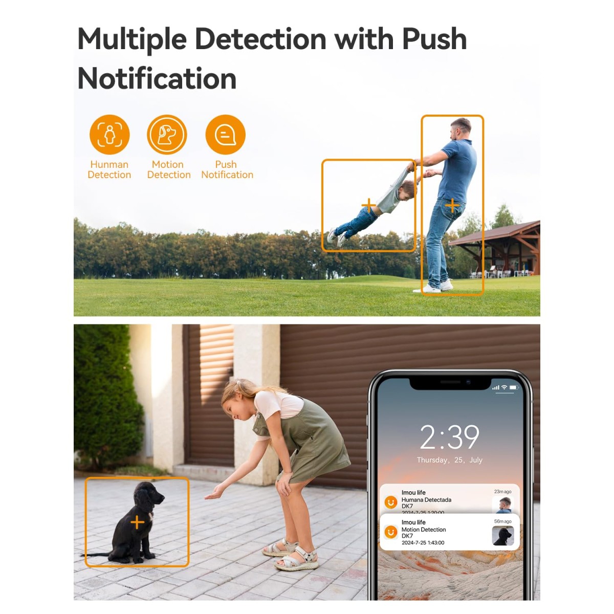 Imou 3MP CCTV Camera for Home Outdoor, 360° Security WiFi Camera, Full Color Night Vision 30M, Human Detection, 2-Way Talk, Siren Alarm, Compatible with Alexa, Supports 512GB SD Card, IP66, DK7