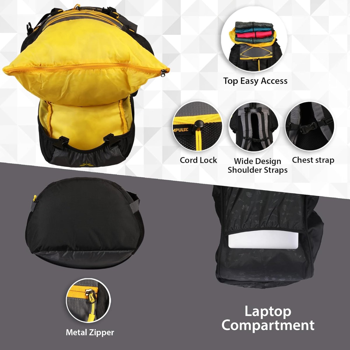 Impulse rucksack bags 75 litres travel bag for men tourist bag for travel backpack for hiking trekking Bag for men camping thames blue bag with 1 Year Warranty