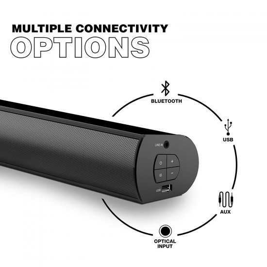 Infinity (JBL) Sonic B200WL, 160W Soundbar with Wireless Subwoofer, 2.1, Bluetooth, Optical Input, USB & AUX Connectivity (Black)