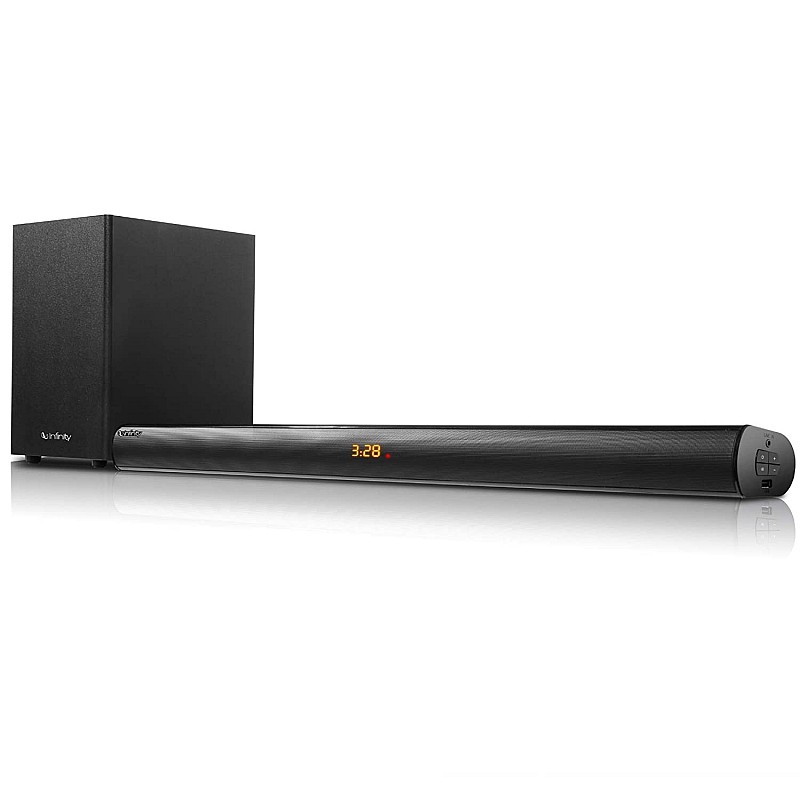 Infinity (JBL) Sonic B200WL, 160W Soundbar with Wireless Subwoofer, 2.1, Bluetooth, Optical Input, USB & AUX Connectivity (Black)