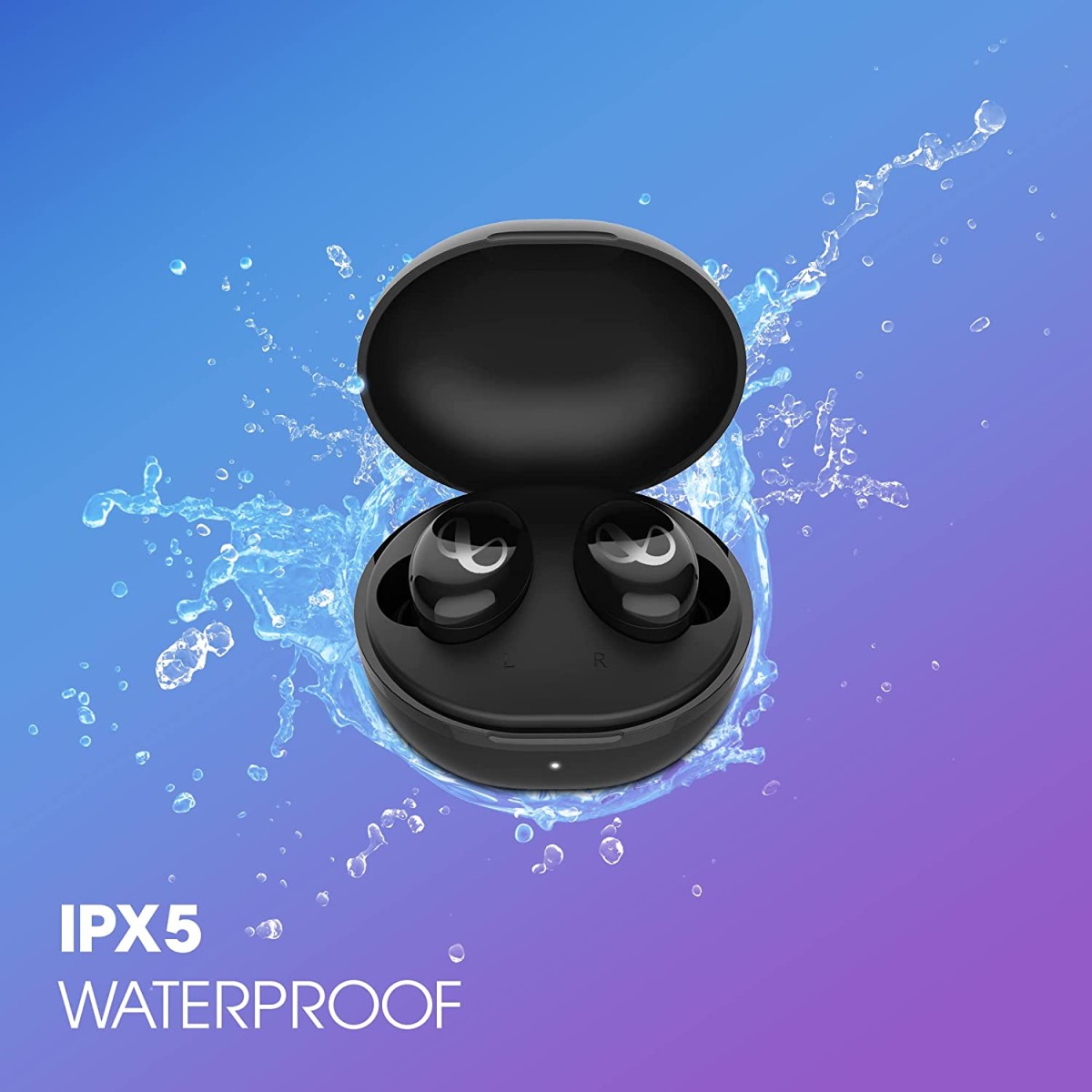 Infinity (JBL) Swing 320 by Harman 19 Hours of Playtime, , Bluetooth 5.0, Type C Wireless in Ear Earbuds with Mic - Black