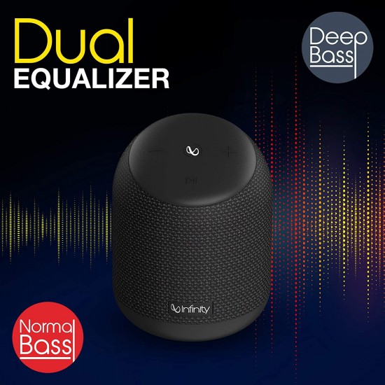 Infinity by Harman Fuze 200 Dual EQ Deep Bass 15W Portable Waterproof Wireless Speaker (Charcoal Black)