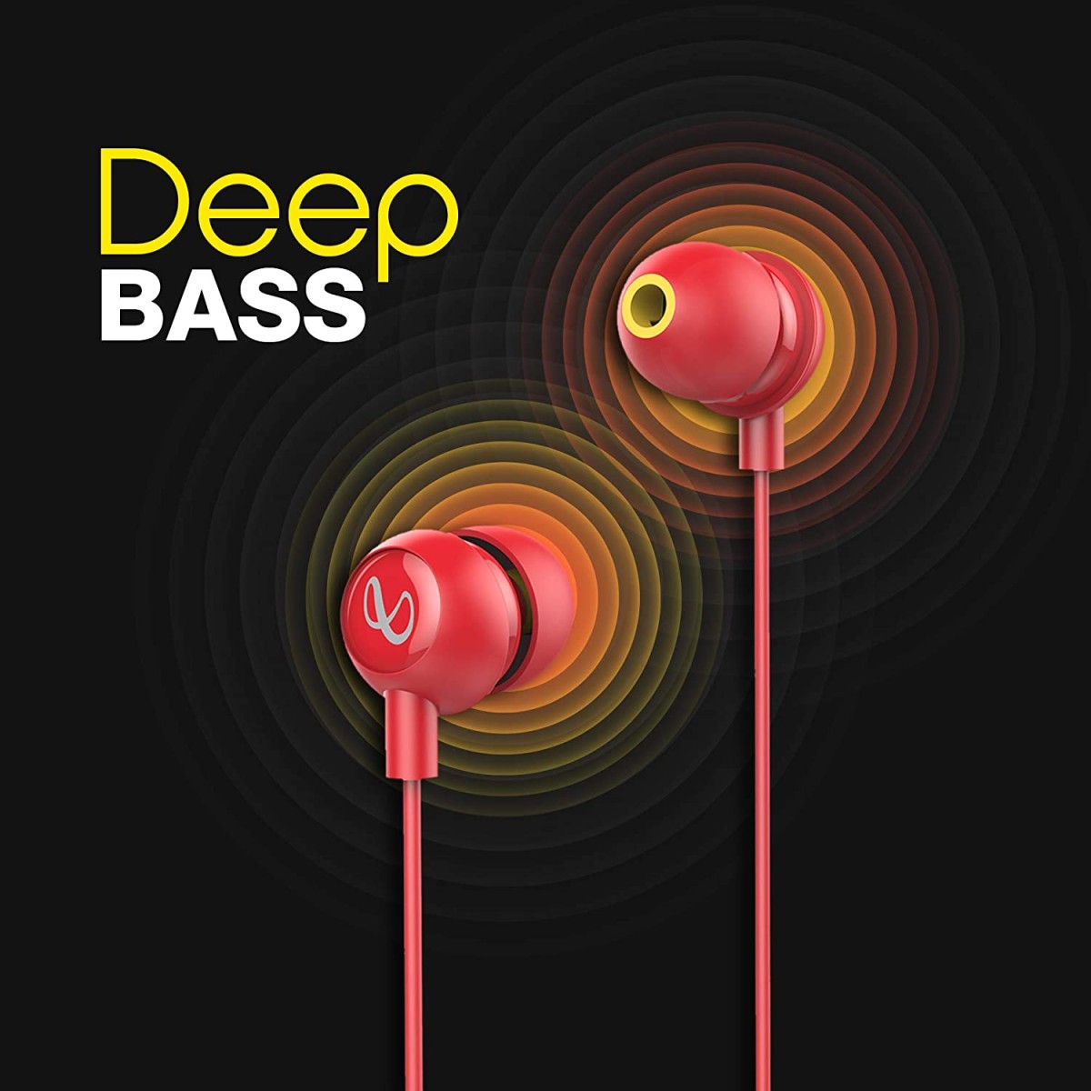 Infinity by Harman Zip 20 in-Ear Deep Bass Headphones with Mic Black