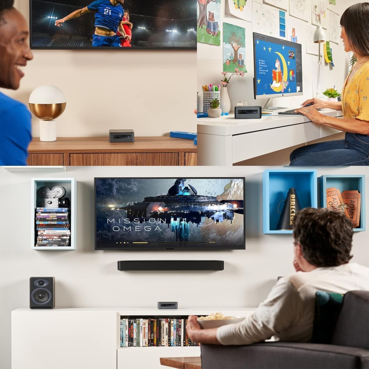 Intel Mini PC BOXNUC10I5FNH - Core i5-10210U, i5 10th Gen, 8 GB Ram, 512 GB SSD Windows 11 Mini PC (Black)