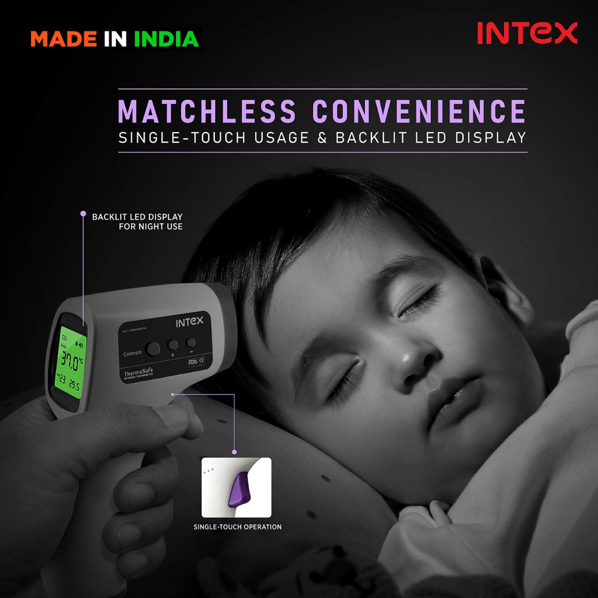 Intex Non-contact FDA Approved Digital Infrared Thermometer Temperature Gun