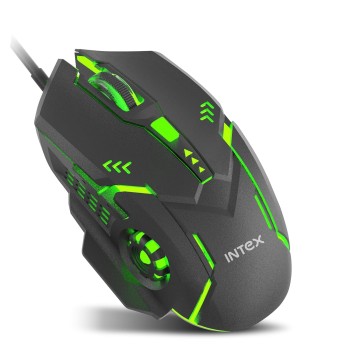 Intex Nova Gaming Wired Mouse 4 DPI Shift with Max 3200 DPI RGB Light 1 Million Button & Smooth Scrolling 1.4m Plug & Play Cable