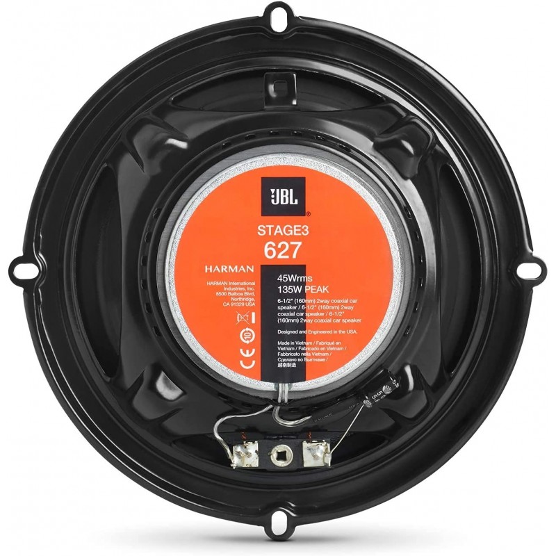 JBL A302Hi 6 1/2"(16.5Cm) 300W Coaxial Speakers with Polypeopylene Woofers Cones and Pei Balanced Dome Tweeters Ideal for Factory Speaker Upgrades. Frame Design Fits Most Factory Openings., Black