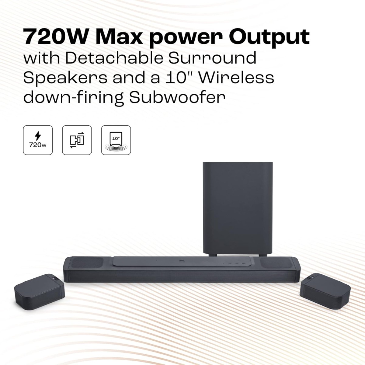 JBL Bar 800 Pro, 7.1 (5.1.2) Channel Truly Wireless Soundbar with True Dolby Atmos® 3D Surround Sound