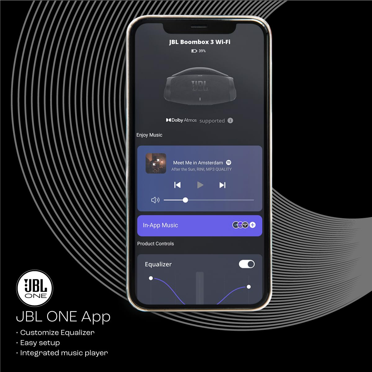 JBL Boombox 3 Wi-Fi, Wireless Portable Bluetooth Speaker, 24H Playtime, Deepest Bass, Built-in Powerbank, Wi-Fi with AirPlay, Alexa Multi-Room, Chromecast Built-in™, PartyBoost, IP67, App (Black) JBL Boombox 3 Wi-Fi, Wireless Portable Bluetooth Speaker, 24H Playtime, Deepest Bass, Built-in Powerbank, Wi-Fi with AirPlay, Alexa Multi-Room, Chromecast Built-in™, PartyBoost, IP67, App (Black)