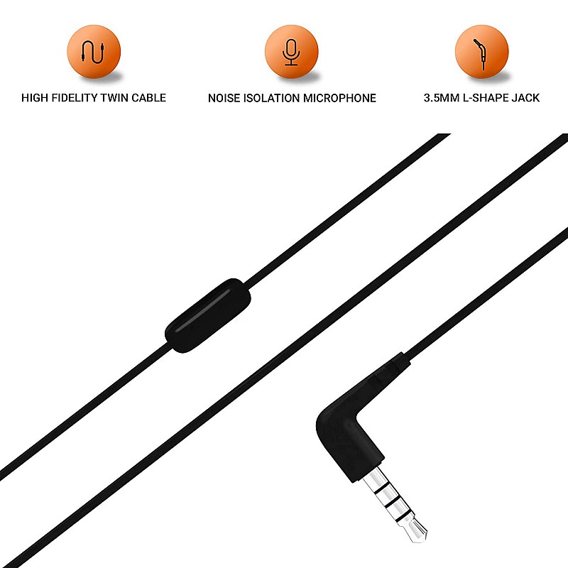 JBL C50HI Wired in Ear Earphones with Mic Black