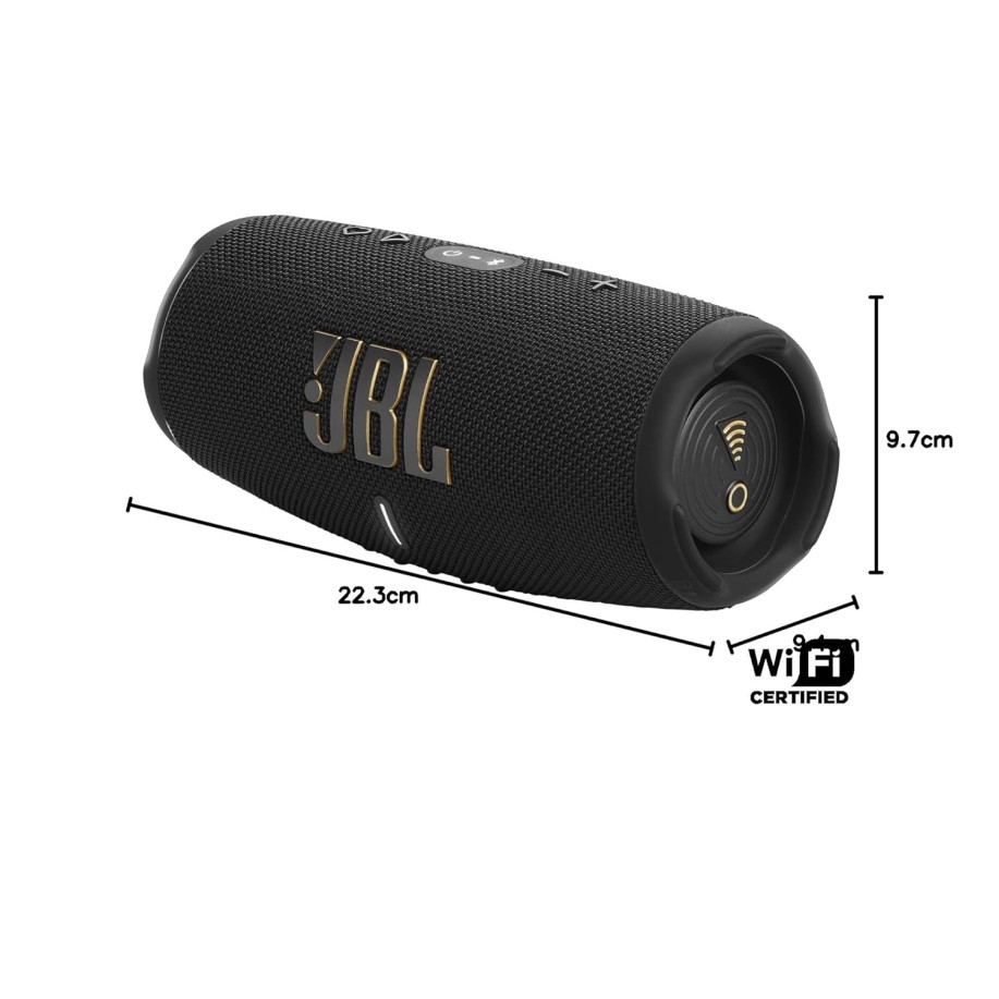 JBL Charge 5 Wi-Fi, Wireless Portable Bluetooth Speaker, Original Pro Sound, 20 Hours Playtime, Deep Bass, Built-in Powerbank, Wi-Fi with AirPlay, IP67 Water & Dustproof, One App (Black) JBL Charge 5 Wi-Fi, Wireless Portable Bluetooth Speaker, Original Pro Sound, 20 Hours Playtime, Deep Bass, Built-in Powerbank, Wi-Fi with AirPlay, IP67 Water & Dustproof, One App (Black)