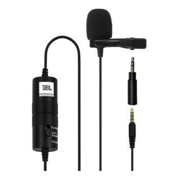 JBL Commercial CSLM20B Auxiliary Omnidirectional Lavalier Microphone with Battery for Content Creation,