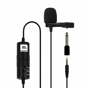 JBL Commercial CSLM20B Omnidirectional Lavalier Microphone with Battery for Content Creation, Voice over/Dubbing, Recording, black, small