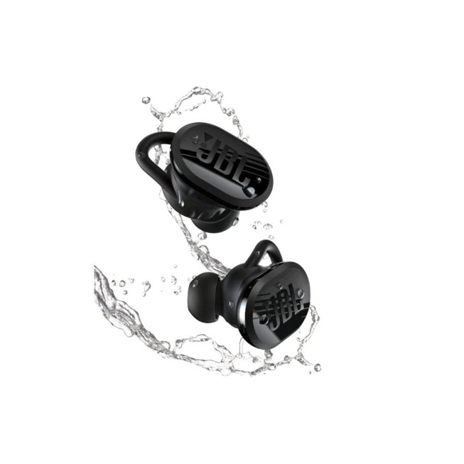 JBL Endurance Race True Wireless in Ear Earbuds, Active Sports Earbuds with Mic, 30Hrs Playtime, IP67 Water & Dustproof, Secure fit with Enhancer & Twistlock Design for Running & Workouts (Black)